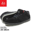 スケボー スケート シューズ 25-28cm ES SHOES エス アクセル スリム ミッド ブラック/レッド/グレー es Accel Slim Mid Black/Red/Grey スケートボード ブランド スエード メンズ US サイズ スニーカー スケシュー スケートシューズ 靴 黒