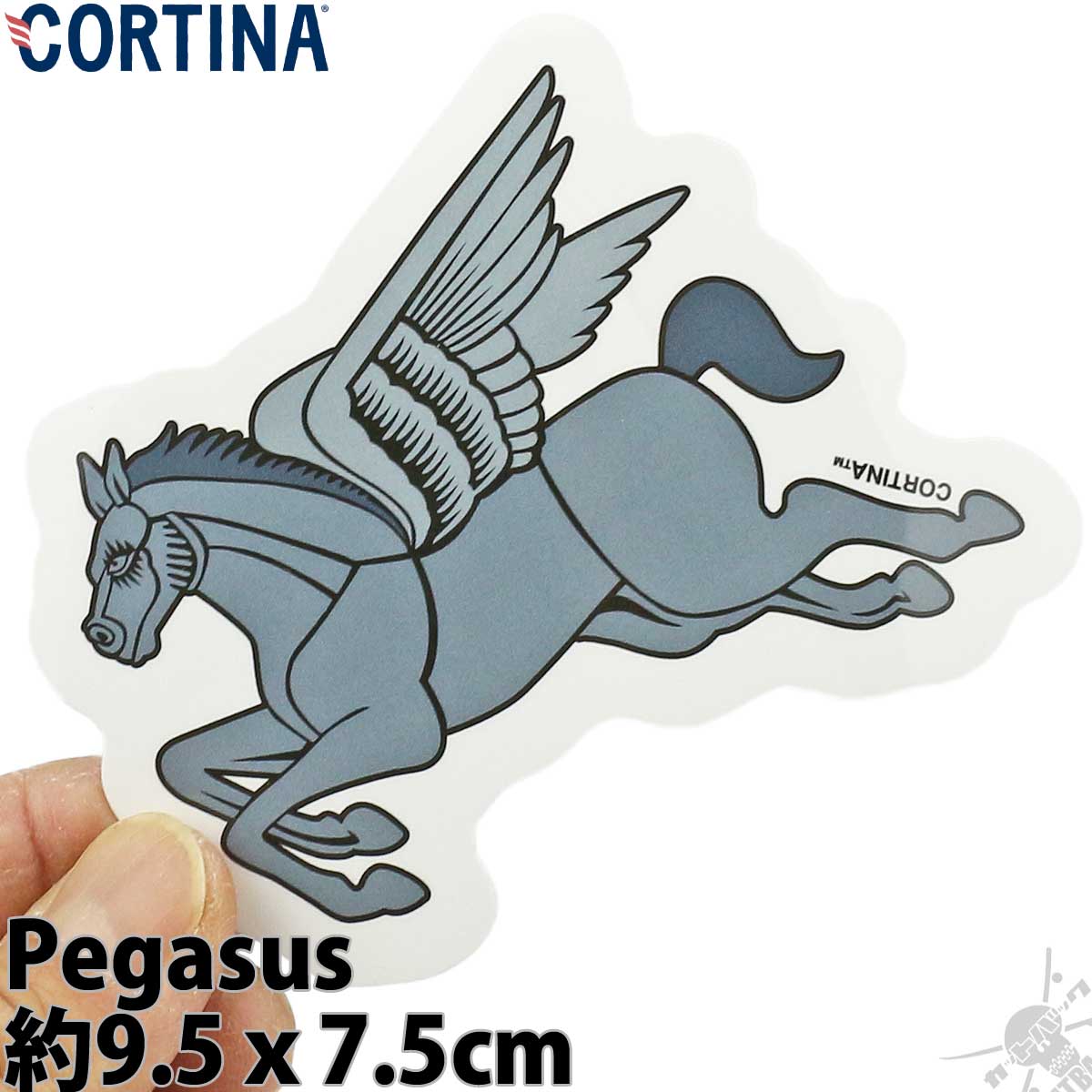 スケボー スケート ステッカー コルティナ ペガサス CORTINA Sticker Pegasus スケートボード シール デカール ベアリングブランド スケボー スケート ステッカー かっこいい オシャレ コルチナ