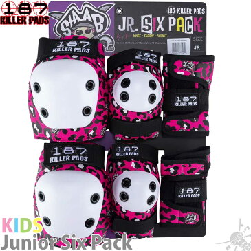 スケボー スケート プロテクター 187 キッズ 子供 Killerpads Junior Six Pack Staab Pink ヒジ ヒザ 手首 3点セット キラーパッド スケートボード パーク ランプ ユース ランプ ケビン スターブ ピンク ヒョウ柄 子供 小学生 低学年 幼児 園児 男の子 女の子