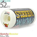 スケボーウィール 52mm 99a トイマシーン ハード スケッチ モンスター Toy Machine Sketchy Monster Skateboard Hard Wheels スケートボード スケボー ウィール ストリート パーク ランプ 白 ホワイト ブランド おすすめ プレゼント スケボー女子に人気 かわいいデザイン