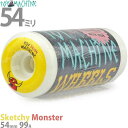 スケボーウィール 54mm 99a トイマシーン ハード スケッチ モンスター Toy Machine Sketchy Monster Skateboard Hard Wheels スケートボード スケボー ウィール ストリート パーク ランプ 白/黄 ホワイト/イエロー ブランド おすすめ プレゼント スケボー女子 人気 かわいい