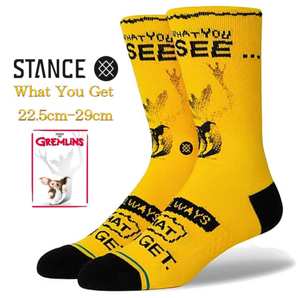 Stance スタンス 靴下 ワッツ ユー ゲット Stance Socks Gremlins What You Get 限定モデル 1足セット 22.5cm-29cm メンズ レディース GREMLINS グレムリン コラボモデル ギフト 男性 彼氏 プレゼント 贈り物 父の日ギフト プレゼント 父の日