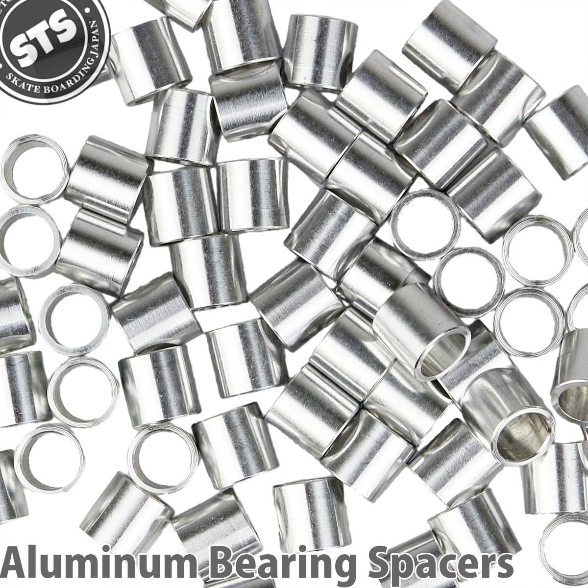 ベアリングスペーサー スケボー パーツ シルバー 軽量アルミニウム Aluminum bearing spacers スケートボード スケート 単品 1個販売 カットバックオリジナル スケートツールサプライ 足回り 部品