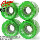 アルバ ソフトウィール 60mm 78A クルーザー クリアグリーン Cruiser Wheels Clear Green 4個セット スケートボード スケボー スケート サーフスケート タイヤ パーツ サイズ 交換 ソフト ウィール トニーアルバ TonyAlva