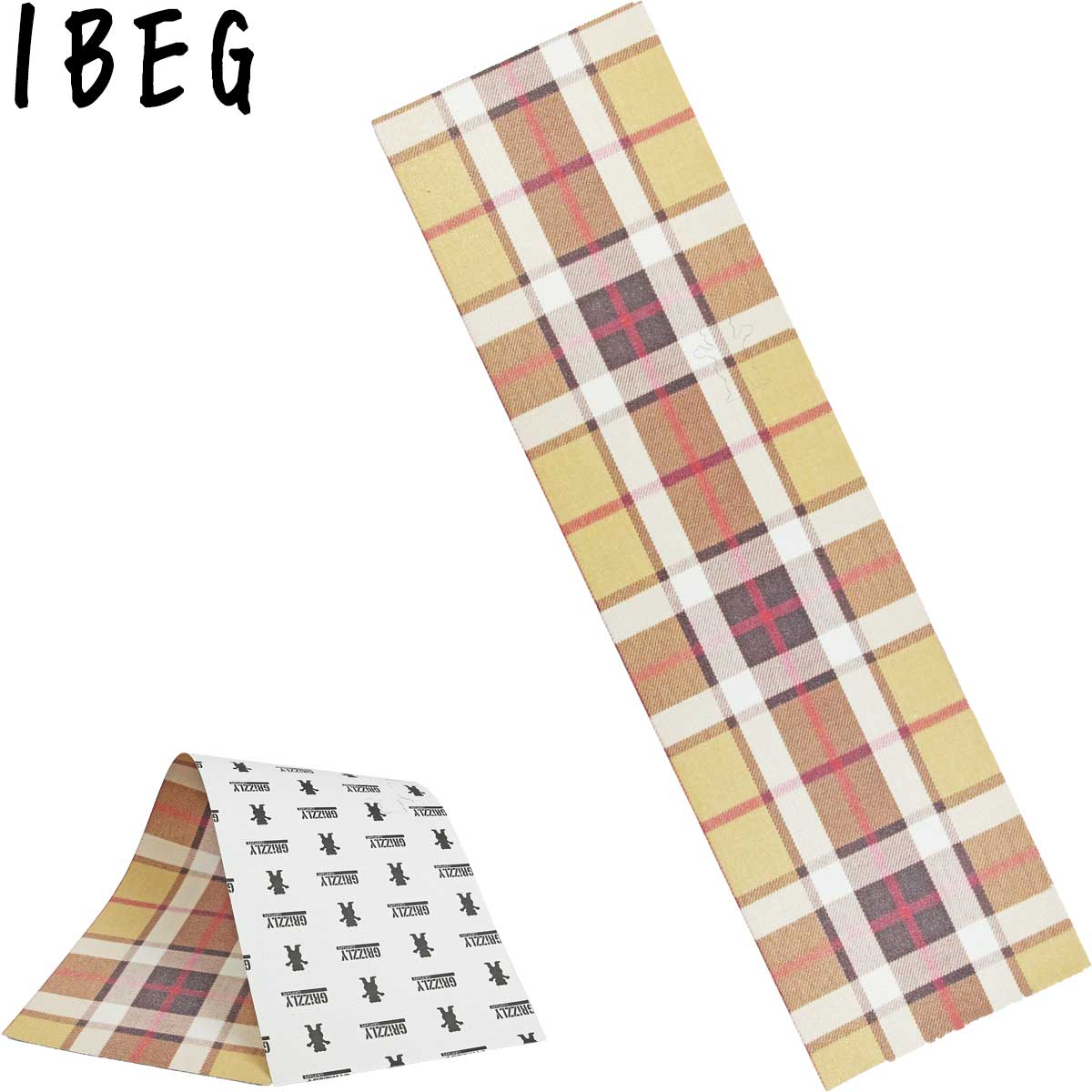 【ラスト1枚│赤チェック】 グリズリースケボー デッキテープ Plaid OG Bear Grizzl...