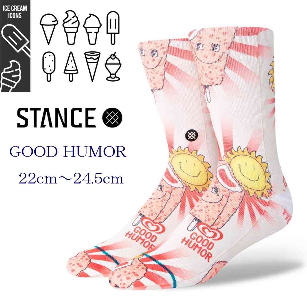 スタンス STANCE アイスクリーム アイコンズ コラボモデル Stance Socks GOOD HUMOR ICECREAM S22.5-24.5cm ギフト 女性 彼女 プレゼント 贈り物 スタンスソックス
