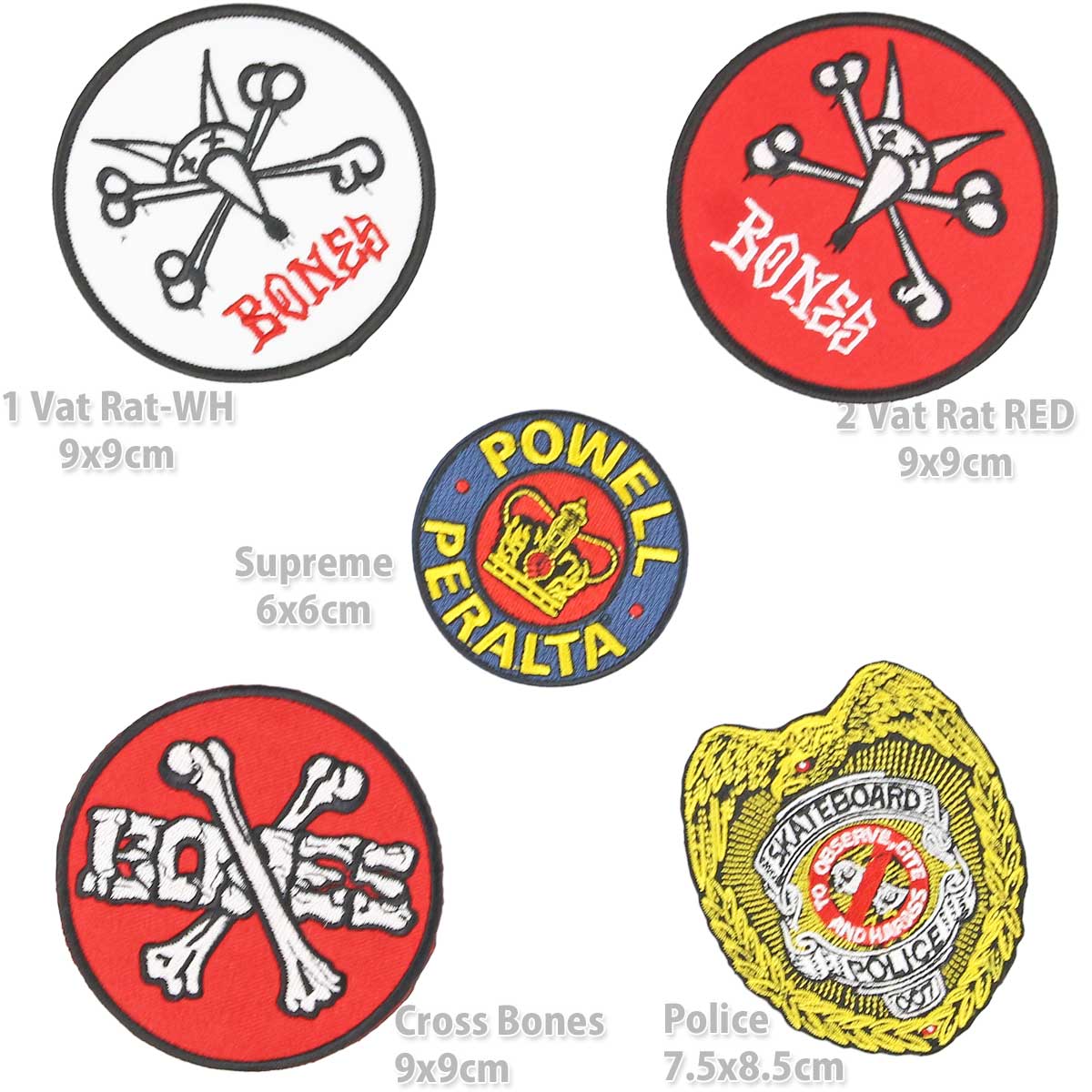 ѥڥ륿 åڥ ܡ ȥܡ ѥå Vato Rat Supreme Cross Bones Skateboard Police Patch ȥå ץ꡼ ܡ ݥꥹ  ֥  ǥ VCJ åȥܡ ե ɥå Z Boy