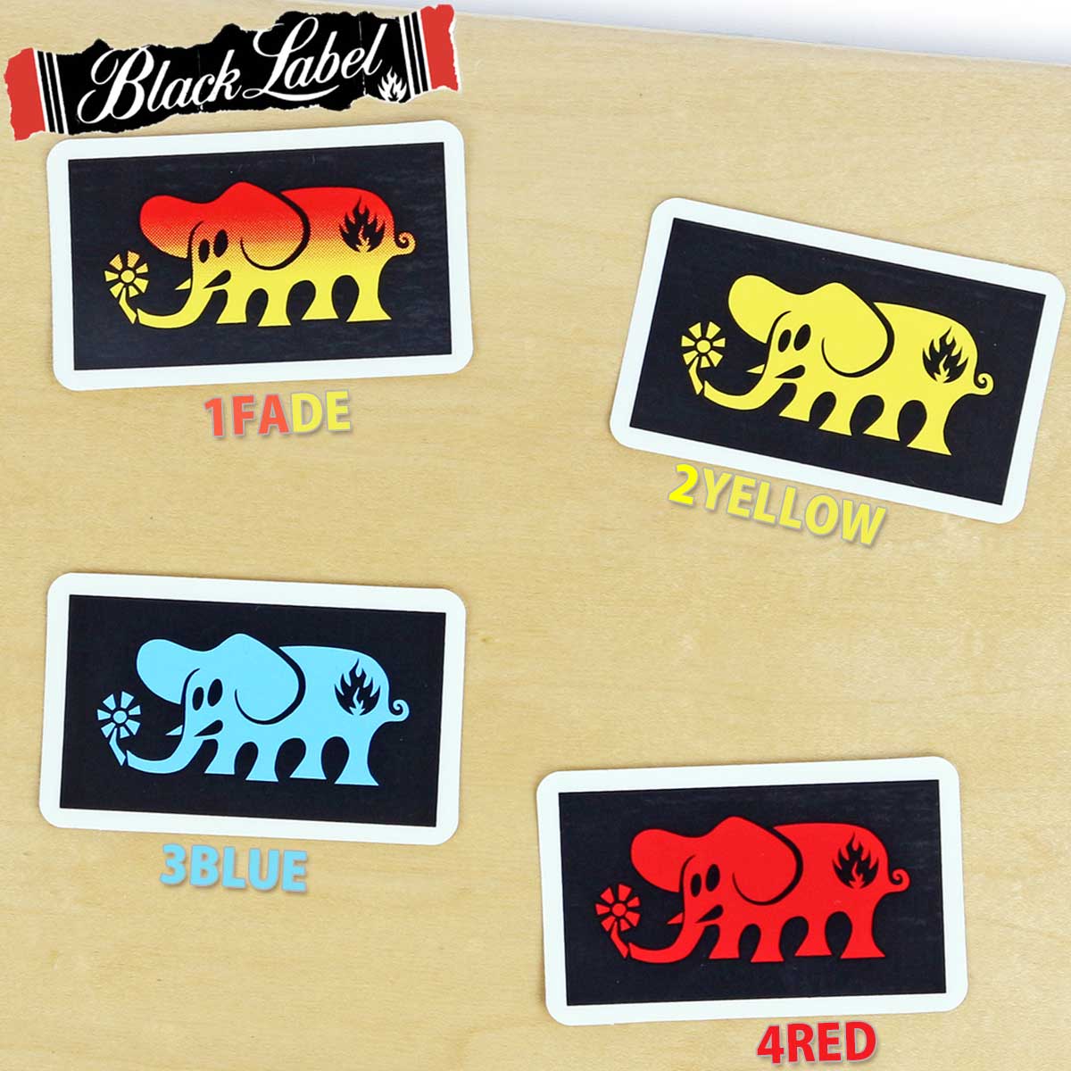 ブラックレーベル スケボー ステッカー シール デカール Black Label Skateboard Elephant Sticker ア..