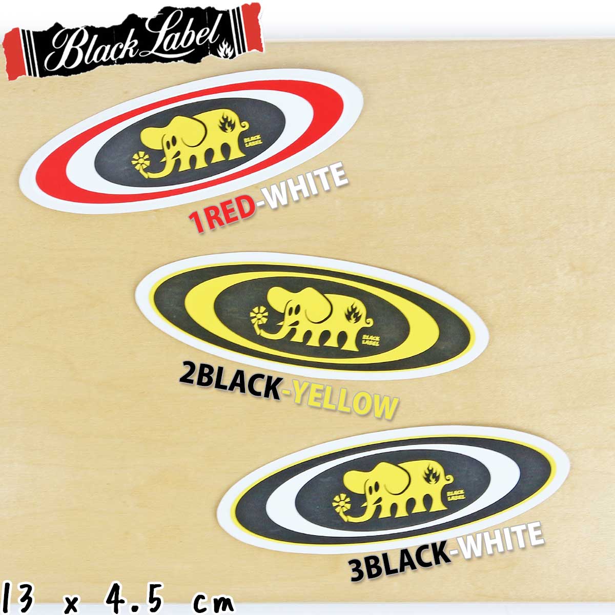 ブラックレーベル スケボー ステッカー シール デカール Black Label Skateboard Oval Elephant Sticker アーバンスポーツ スケートボード スケート ストリート パーク ランプ 人気 オールドスクール ハードコア ブランド オーバルエレファント 象 ゾウ ロゴ