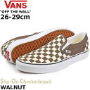 USA企画 バンズ スリッポン 26-29cm Vans Checkerboard Classic Slip On WALNUT クラシック スケボー スケートボード チェッカーボード チェック ストリート シューズ メンズ 靴 ブランド ファッション 並行輸入 定番 シーズン限定色 ブラウン/ホワイト