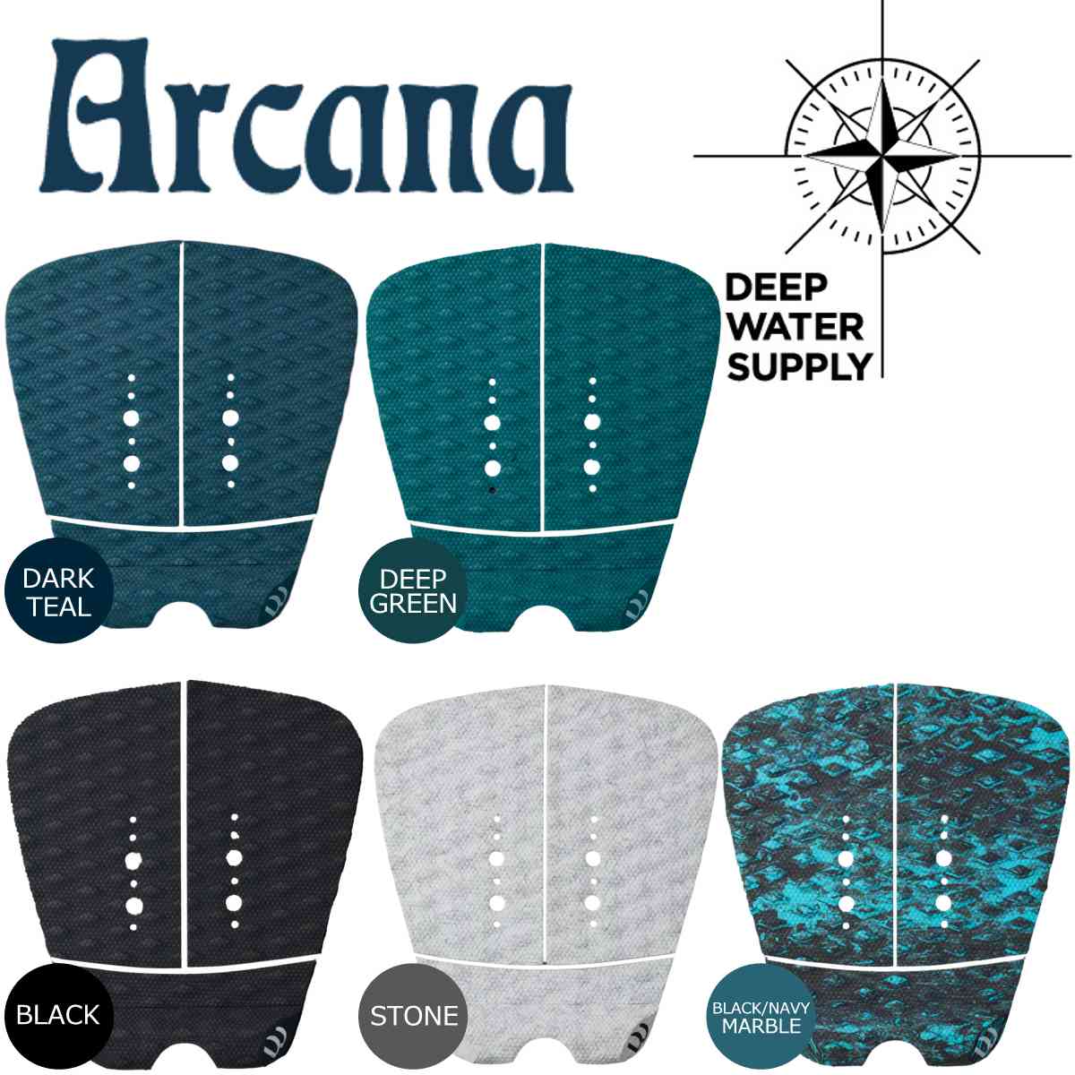 ブランド Deep Water Supply ディープウォーターサプライ 商品 Deep Water Supply Arcana ディープウォーターサプライ アルカナ 商品説明 Arcanaアルカナ＝神秘 1/2 Crushed Diamond Grid グリップとスムーズを融合した新しいグリッドパターンを採用。ライディングの様々なシーンに対応。 Deep Water Supply Agile surfer goods サーファーと共に進化・成長を繰り返し、最良なアイテムを供給する「Deep Water Supply(ディープウォーターサプライ)」 VUCA Volatility：変動性 Uncertainty：不確実性 Complexity：複雑性 Ambiguity：曖昧性 道標を見失いそうなうねりの中、失敗を恐れずチャージし続け、勇気をもって今を変えていく。その先に新たな価値を創造する。 スペック タテ32cm/ヨコ29.5cm メーカー希望小売価格はメーカーサイトに基づいて掲載していますサーフ防寒アイテム　＞　 サーフキャップ　＞　 サーフブーツ　＞　 サーフグローブ　＞ Magic　＞　 キヌガワ　＞　 TOOLS　＞　 耳栓　＞ Deep Water Supply Deck Pad Traction Pad Abyss アビス ディープウォーターサプライ デッキパッド デッキパッチ サーフィン グリップ