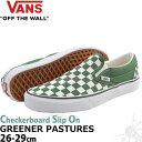 バンズ スリッポン 26-29cm Vans Checkerboard Classic Slip On GREENER PASTURES スケボー スケートボード チェッカーボード チェック ストリート シューズ メンズ 靴 ブランド US企画 メンズ ファッション バンズスリッポン 並行輸入 グリーン/ホワイト 緑/白