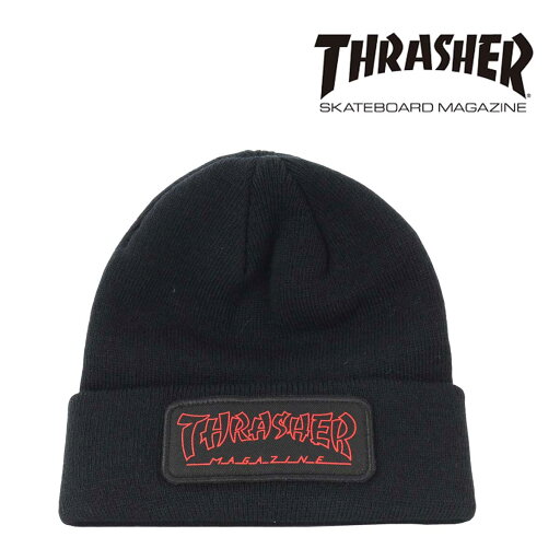 THRASHER スラッシャー ニットキャップ China Patch Beanie ブラック 帽子 ブランド ファッション メンズ レディース THRASHER スラッシャー ニットキャップ China Patch Beanie ブラック 帽子 ブランド ファッション メンズ レディース