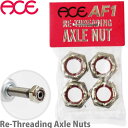 エース AF1 リスレッディング アクスルナット 4個セット スケボー スケートボード 純正パーツ Ace Re Threading Axle Nuts 足回り 部品 修理 ネジ切り ウィール留め カットバック スケボー通販