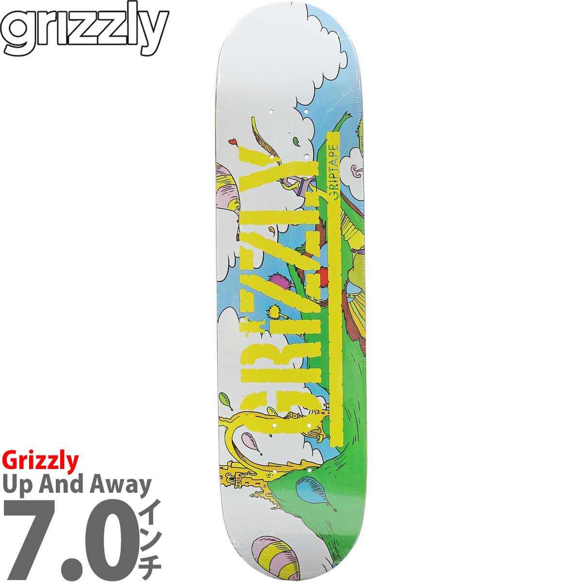 グリズリー 7.0インチ スケボー キッズデッキ Grizzly Skateboards Up And Away Deck kids アップアンドアウェイ 子…