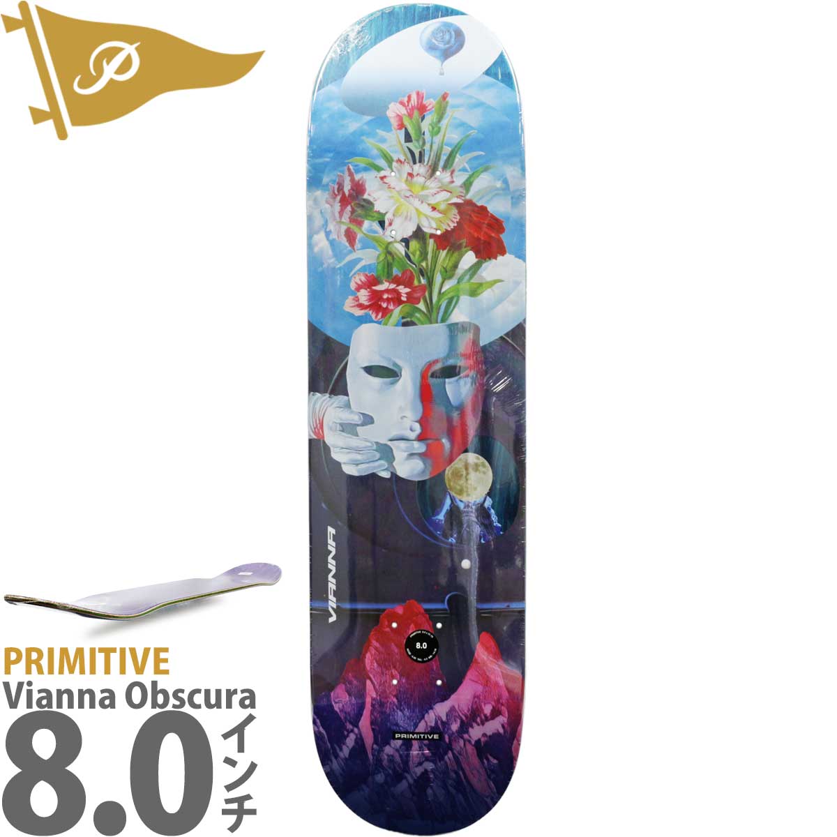 プリミティブ 8.0インチ スケボー デッキ Primitive Skateboards Pro Giovanni Vianna Obscura Deck プロ ジオバンニビアンナ オブスキュラ スケートボード 通販 板 カットバック