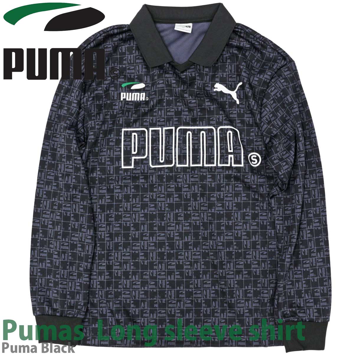 プーマ スケートボード フットボールシャツ S/M/L/XL スケボー アパレル Puma Pumas Long sleeve shirt Black スケートボード スケートボーディング SK8 Skateboarding メンズ ストリート ファッション 長袖シャツ ラグビーシャツ ブラック 黒