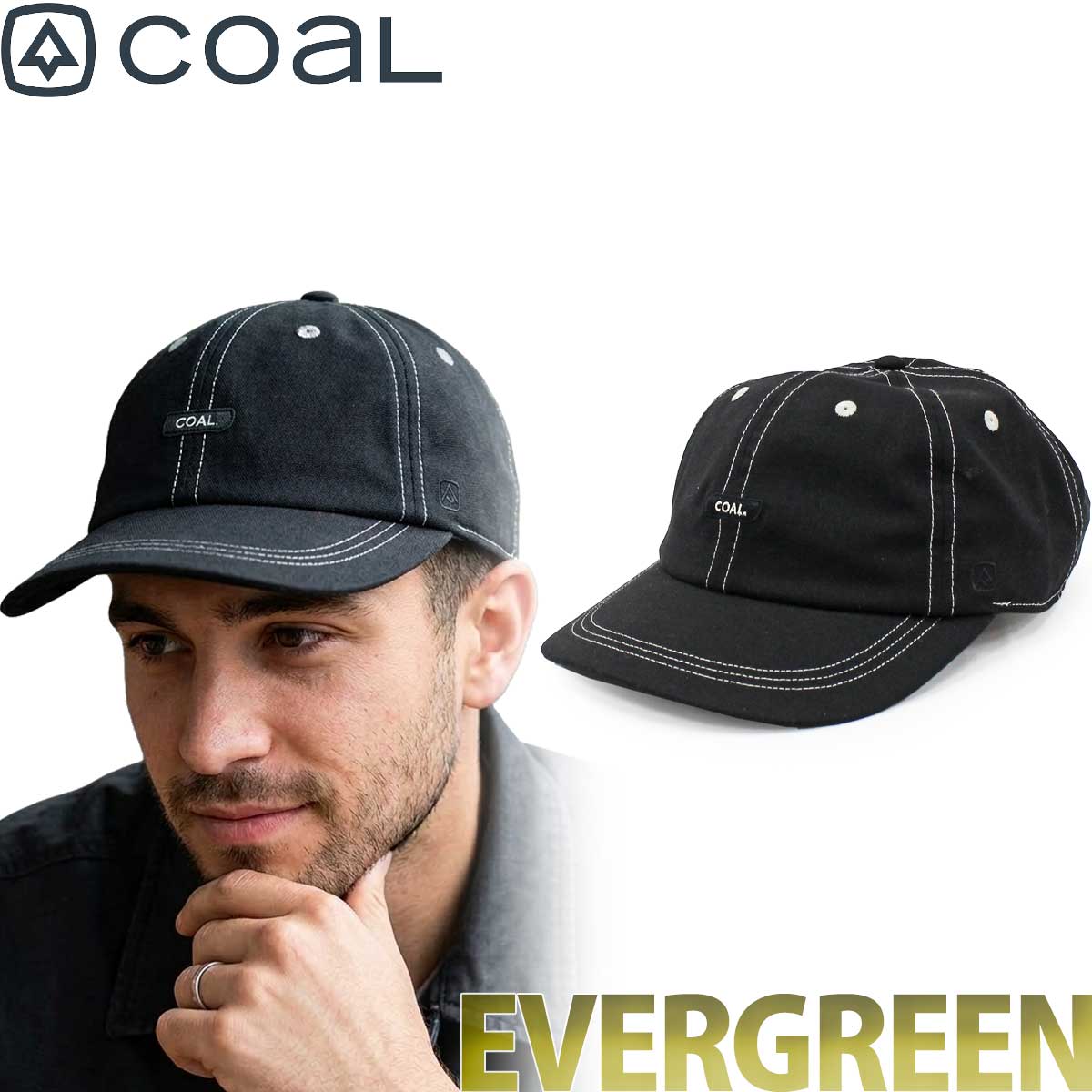 コール キャップ │ エバーグリーン ビンテージ 6パネル │ Coal The Evergreen Vintage Cap 帽子 カーブブリム つば 6パネル ロープロファイル 浅め フリーサイズ メンズ レディース キッズ