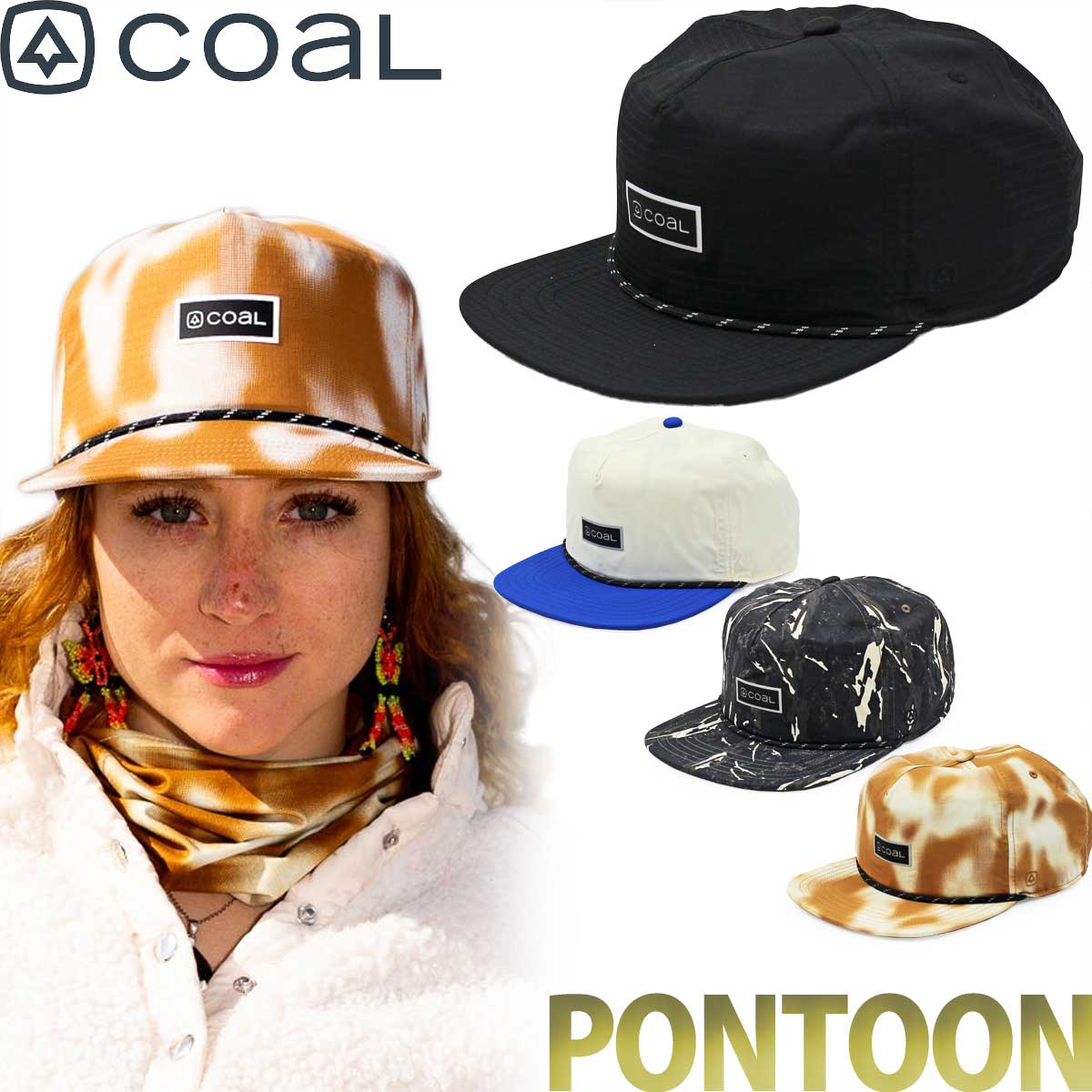 樂天商城 - コール キャップ │ ポンツーン UVカット 5パネル│ Coal The Pontoon Lightweight Cap 軽量 軽い 帽子 フラットブリム 平らつば 深さ普通 フリーサイズ メンズ