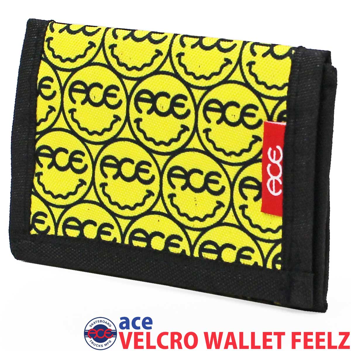■メーカー Ace Trucks MFG エース トラック マニュファクチャリング ■モデル Velcro Wallet Feelz ベルクロウォレット フィールズ ■サイズ ※折り畳み時 ・ヨコ13xタテ9cm ■商品説明 人気のエーストラックよりアパレルラインのベルクロウォレットが入荷。 ニコチャンマークをエースロゴで作った黄色い可愛い財布です。大人でも使いやすいレイアウトですがキッズがスケートパークなどで使うとよりかわいい気がします！スケパー会員証とパーク料金数百円とジュース代が入っているイメージにぴったりです。 ■仕様 ・札入れ x1 ・小銭入れ x1 ・カード入れ x4 ・IDポケット x1 (透明ケース)ace- スケボートラック- スケボー エース - エーストラック ACE VELCRO WALLET FEELZ ■メーカー Ace Trucks MFG エース トラック マニュファクチャリング ■モデル Velcro Wallet Feelz ベルクロウォレット フィールズ ■サイズ ※折り畳み時 ・ヨコ13xタテ9cm ■商品説明 人気のエーストラックよりアパレルラインのベルクロウォレットが入荷。 ニコチャンマークをエースロゴで作った黄色い可愛い財布です。大人でも使いやすいレイアウトですがキッズがスケートパークなどで使うとよりかわいい気がします！スケパー会員証とパーク料金数百円とジュース代が入っているイメージにぴったりです。 ■仕様 ・札入れ x1 ・小銭入れ x1 ・カード入れ x4 ・IDポケット x1 (透明ケース)