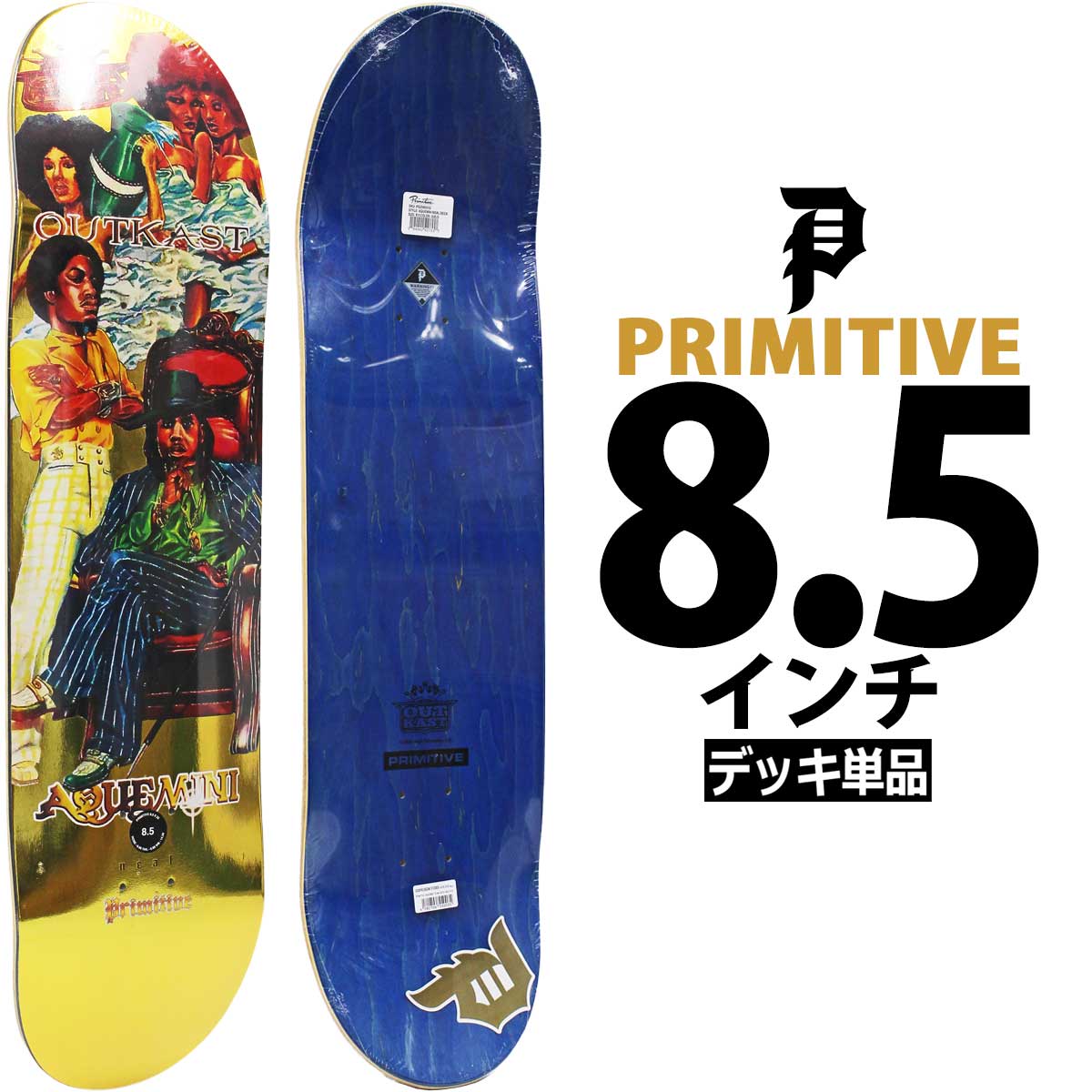 プリミティブ スケボー デッキ │8.5インチ│ Primitive Skateboards Aquemini Outkast Deck アクエミニ アウトキャスト コラボ チームモデル