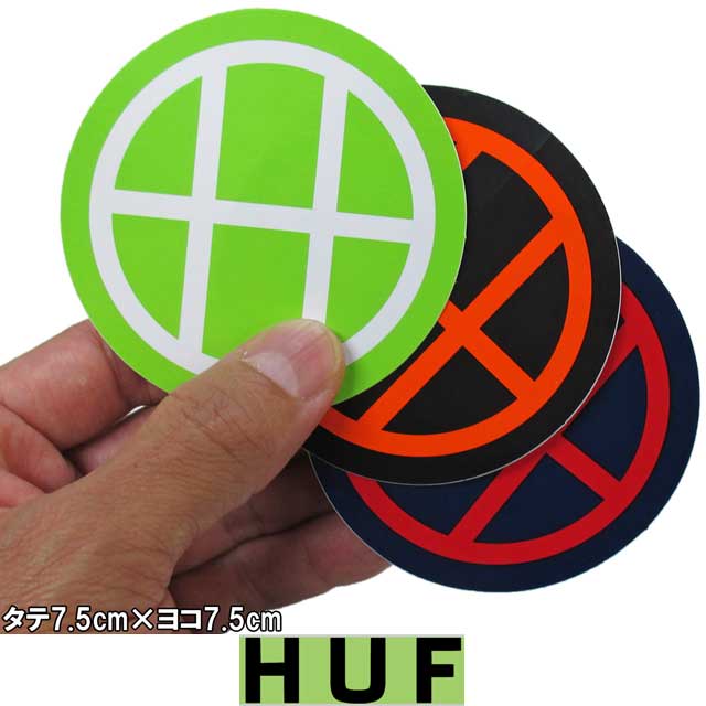 HUF ϥ Circle H STIKER 3顼 7.5cmߥ襳7.5cm ȥܡ ܡ  SKATEBOARD  ƥå