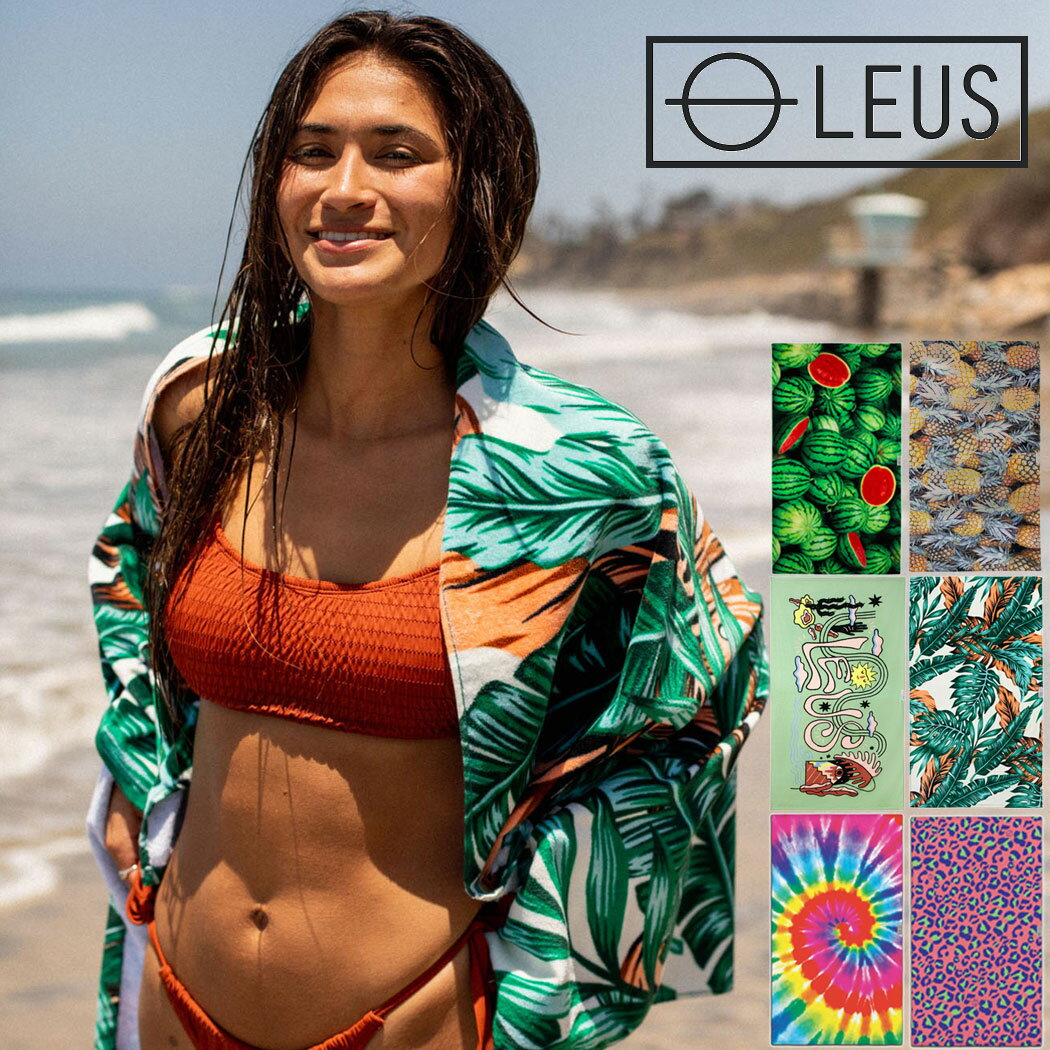 乐天商城 - LEUS レウス BEACH ECO TOWEL ビーチエコタオル 147×84cm ビーチタオル バスタオル 大判 サーフタオル 100% リサイクルコットン 吸水 速乾 ループ付き サーフィン 海水浴 ビーチマット ブランケット ひざ掛け キャンプ ラグ 車 シートカバー おしゃれ