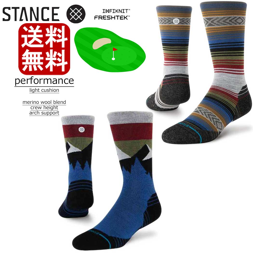 Stance Light Wool Crew Merino Wool Blend with INFIKNIT スタンスソックス ライト メリノウール ブレンド インフィニット 靴下 25.5-29.0cm ギフト 男性 彼氏 プレゼント 贈り物 ゴルフ ゴルフソックス コンペ 景品