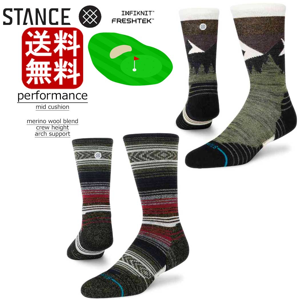 Stance Mid Wool Crew Merino Wool Blend with INFIKNIT スタンスソックス ミッド メリノウール ブレンド インフィニット 靴下 25.5-29.0cm ギフト 男性 彼氏 プレゼント 贈り物 ゴルフ ゴルフソックス コンペ 景品