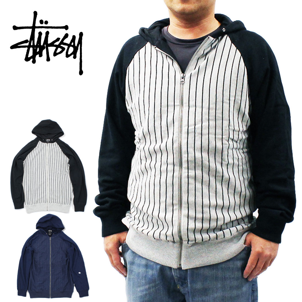 Stussy Stripe Knit Zip Hooded ステューシー ストライプ ニット ジップ フード パーカー メンズ ストリート ファッション