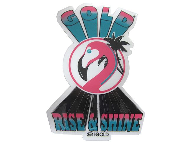 GOLD ゴールド Rise&Shine ステッカー スケートボード, スケボー スケート ,ゴールド,GOLD,KAYO,ステッカー
