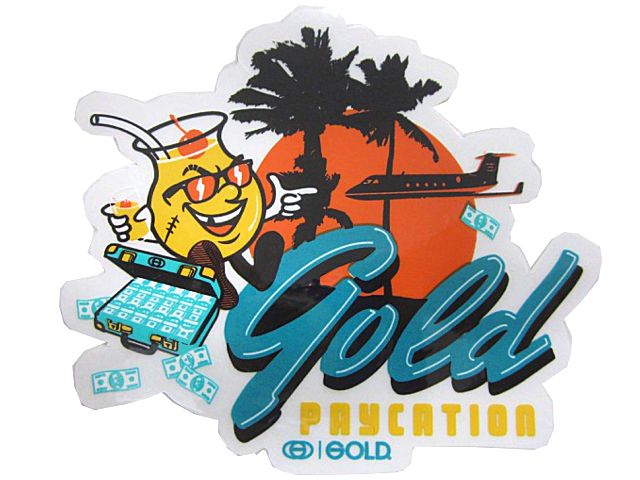 GOLD ゴールド Paycation ステッカー スケートボード, スケボー スケート ,ゴールド,GOLD,KAYO,ステッカー