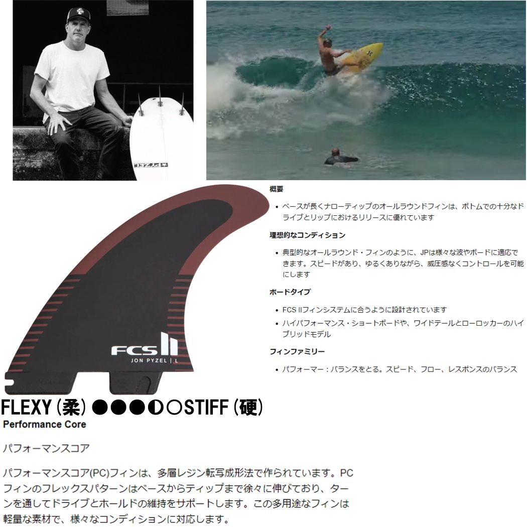 FCS II PYZEL TRI FIN SET SHARPER SERIES JP PC AIR CORE フィン ショートボード...