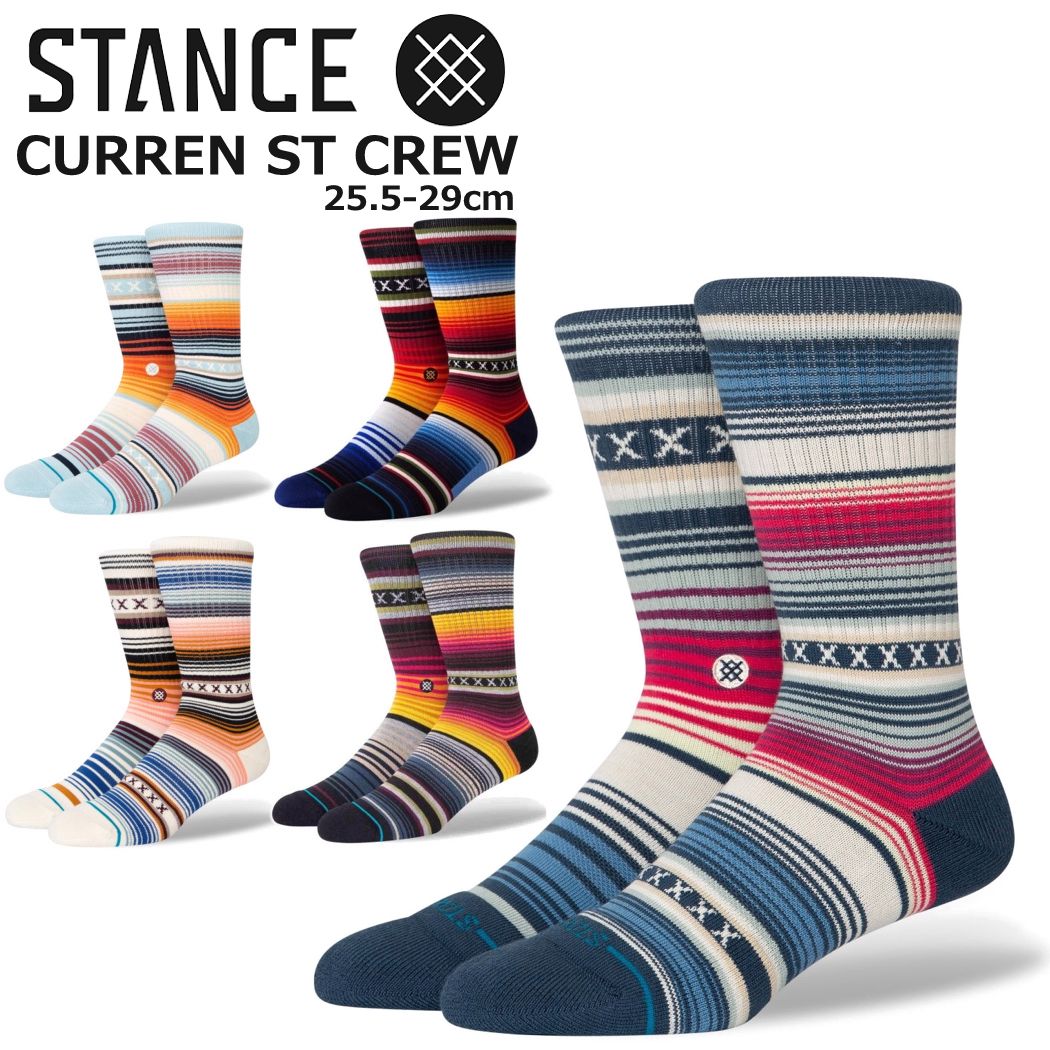 Stance スタンス STANCE SOCK CURREN ST CREW 限定モデル ストライプ キッズ レディース ジュニア ストリート ファッション スケートボード サーフィン スノーボード ギフト 男性 彼氏