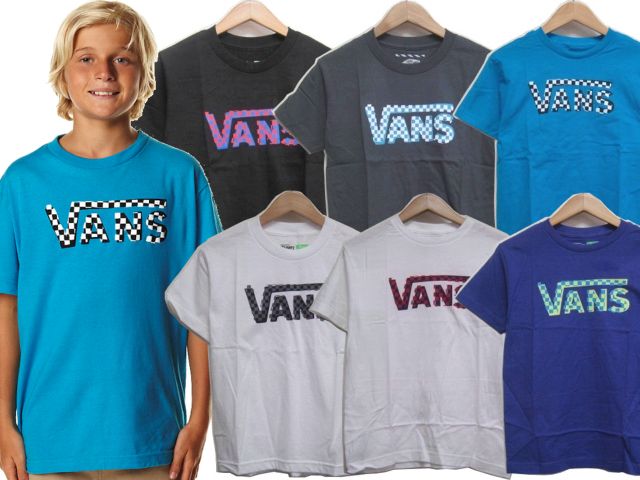 VANS ( バンズ ) Checker Classic Boys Tee ( US企画 アパレル スケボー Tシャツ キッズ 子供服 )
