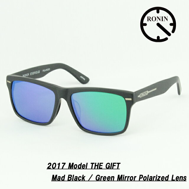 Ronin Eyewear ���󥰥饹 ���˥󥢥������� UV���å� GIFT Mad Black/Green Mirror Polarized Lens
