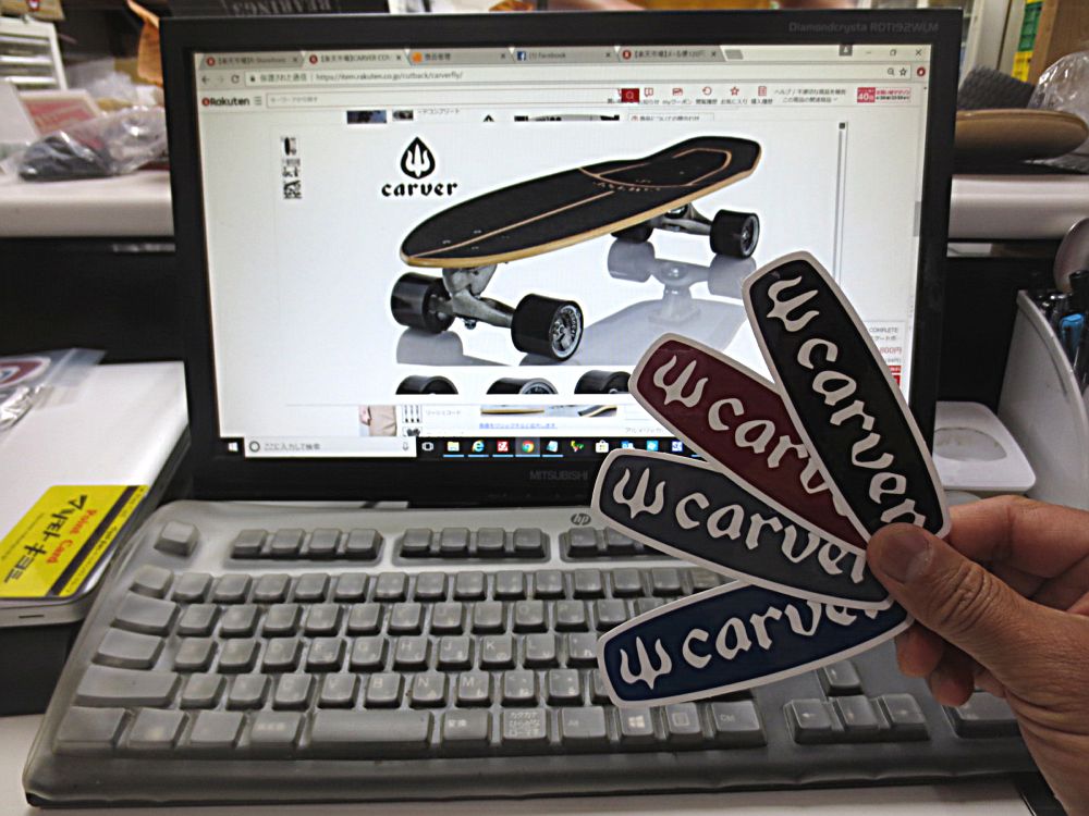 Carver カーバー OG Logo Bar Sticker 3.3×10.