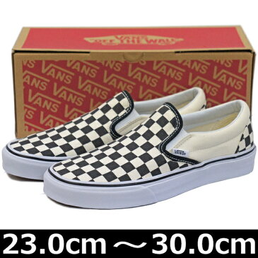 USA企画 VANS バンズ シューズ Classic Slip On Canvas Black/White/Checkerboard 23-30cm クラシック スリッポン キャンバス ホワイト ブラック チェック チェッカーボード ローカット スニーカー 靴 キッズ メンズ レディース ヴァンズ スケートボード スケボー 並行輸入