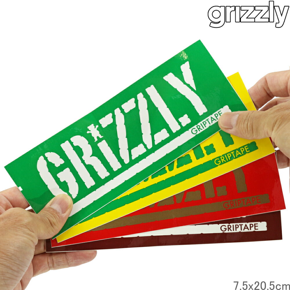 スケートボード スケボー スケート ステッカー Grizzly OG Stamp XL 約7.5x20.5cm グリズリー シール クマ ベアー 熊 2