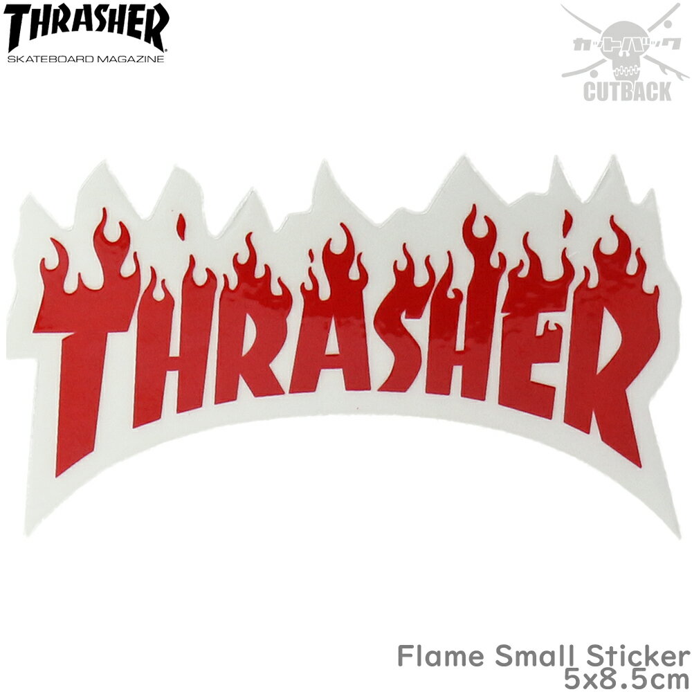 スラッシャー ステッカー フレイム レッド Thrasher Flame Rede Sticker Small スケボー スケートボー..