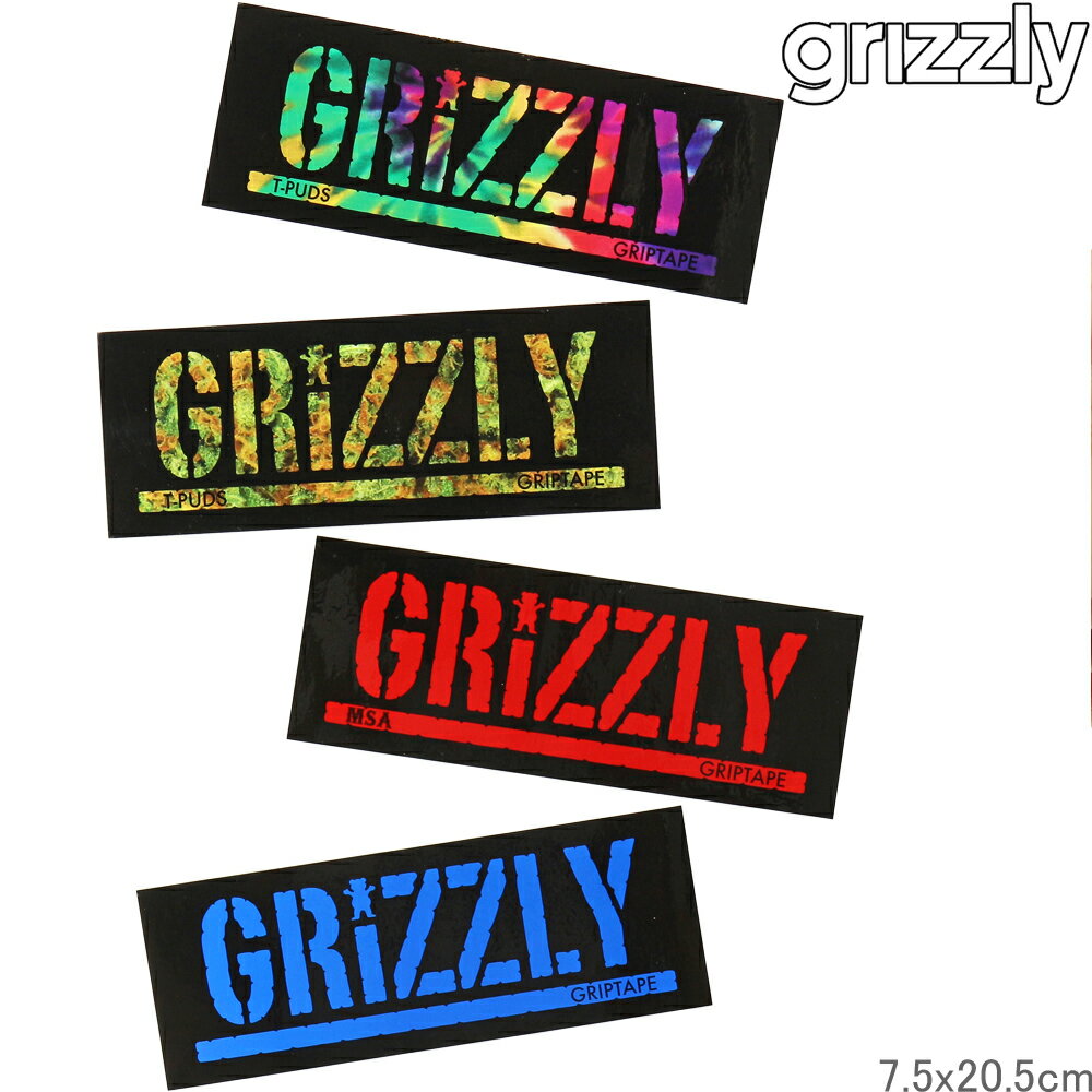 スケートボード スケボー スケート ステッカー Grizzly OG Stamp XL 約7.5x20.5cm グリズリー シール クマ ベアー 熊