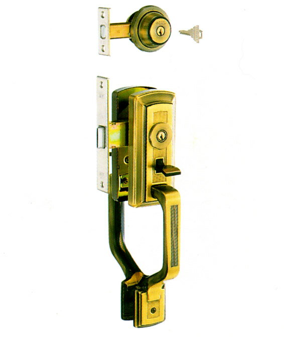 長沢製作所　古代　装飾空錠　セントリー5号　21102GB　バックセット60mm　適合ドア厚30-45mm