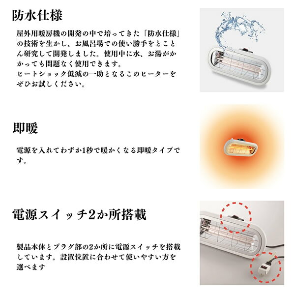 【特典付き】お風呂ヒーター HEAT-S-101WA (送料無料) お風呂 暖房 ヒーター 壁掛...