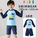 【限定クーポン配布中】子供 水着 男の子 ラッシュガード 長袖 上下セット セパレート ショートパンツ キッズ 水着 ゴムウエスト 男児 みずぎ ブルー セット...