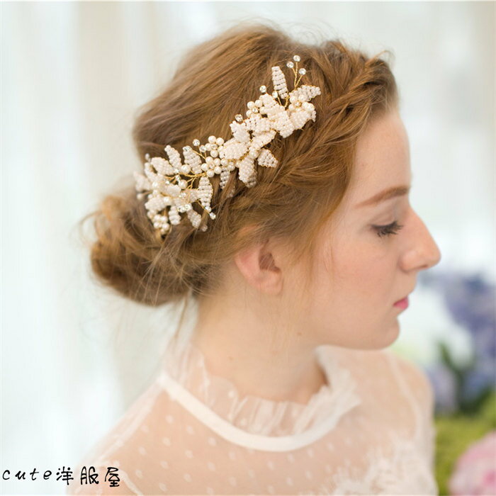 即納 特価 ウェデイング ブライダル ヘッドドレス ヘッドコサージ ブライダルジュエリー・アクセサリー シルバー/ゴールド2色展開 小枝 パールいっぱい ...