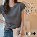 半袖tシャツ フレンチスリーブ トップス tシャツ カットソー 半袖 レディース 夏 秋薄手 クルーネック コットン 肩カバー シンプル おしゃれ きれいめ フレア袖 ゆったり 着回し 可愛い カジュアル ベーシック デート 楽ちん インナー 無地 黒 白 20代 30代 40代