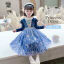 プリンセスドレス 子供 ハロウィン コスプレ コスチューム プリンセス かわいい 子どもドレス 長袖 女の子 キッズ 衣装 服 子ども 子供 ワンピース ブルー...
