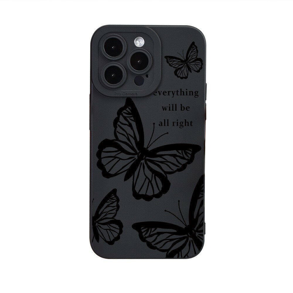 Rakuten - 蝶 シンプル 黒 お洒落 ケース ブラック スマホケース アイフォンケースiPhone全機種 iPhone7/8/SE2/SE3 iPhone12mini iPhone13mini iPhone11iPhone12 iphone13iPhone14 Phone12mini iPhone13mini iphone15