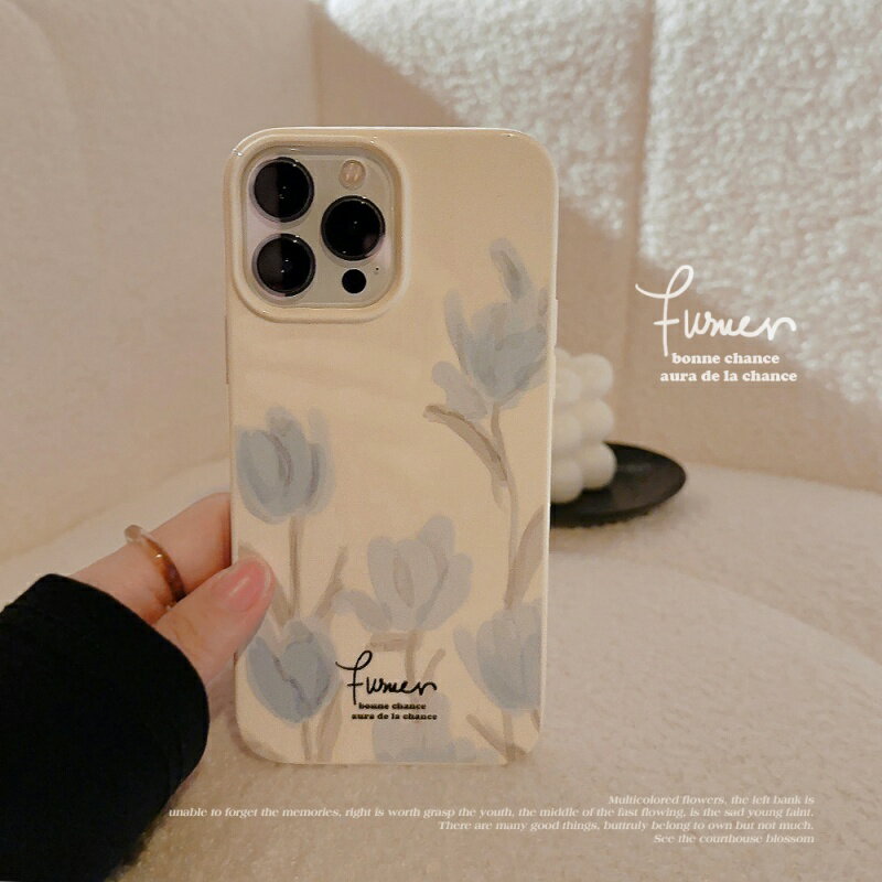 Rakuten - 花 フラワー キレイめ 上品 大人女子 ブルー チューリップ アイフォンケース スマホケース 携帯ケース iphoneX/XS XR XSMAX iPhone11 iPhone12 iphone13 iPhone14 iPhone15 iPhone16