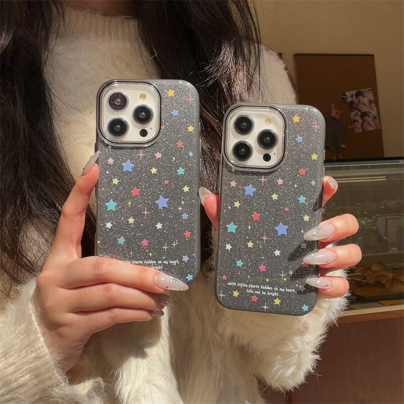 Rakuten - きらきら 星空 星柄 シンプル 黒 ラメ感 かわいい おしゃれ アイフォンケース 携帯ケースiPhoneケース 携帯カバーiPhone13iPhone14iPhone15iPhone16